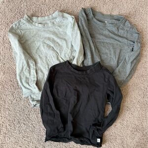 3 Honest Long Sleeve Shirts- black, light grey, dark grey